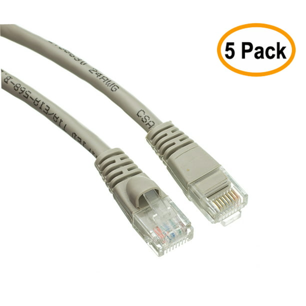 Router Computer 15 feet Gray CAT6 Ethernet Cable Faster Than Cat 5e/5 CableCreation Internet Network LAN Cords UTP Patch Cable 23 AWG High Speed RJ45 Wire for Modem 5-Pack 15ft 